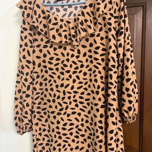 SHEIN Blue Leaf Print Top